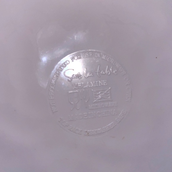 Set of 6 Sur La Table pink 11” floral rose camellia melamine dinner plates VGUC - Picture 3 of 4